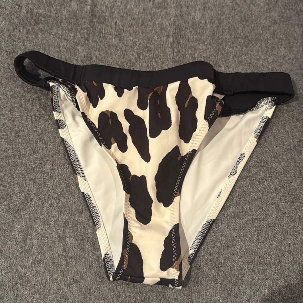 Solid & Striped Leopard Print Bikini Bottom